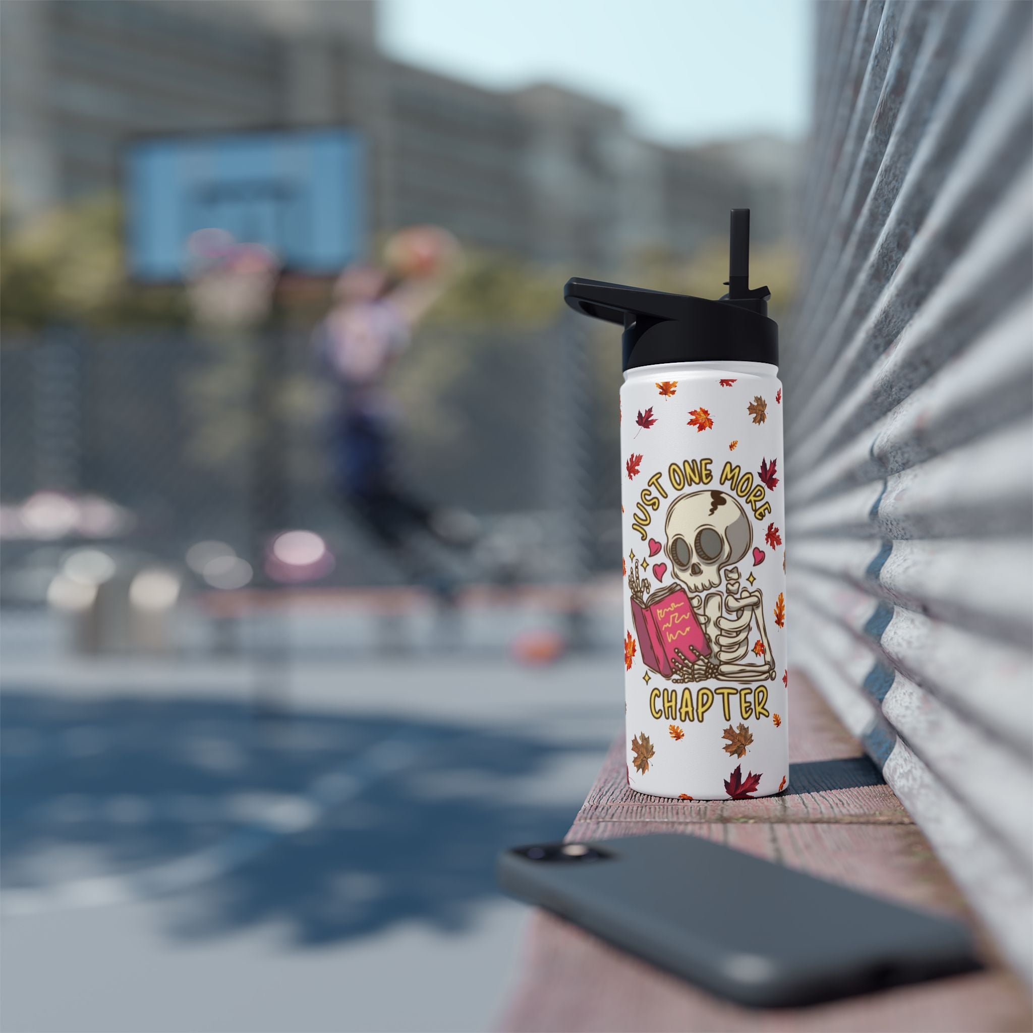"Just One More Chapter" Stainless Steel Water Bottle – Standard Lid