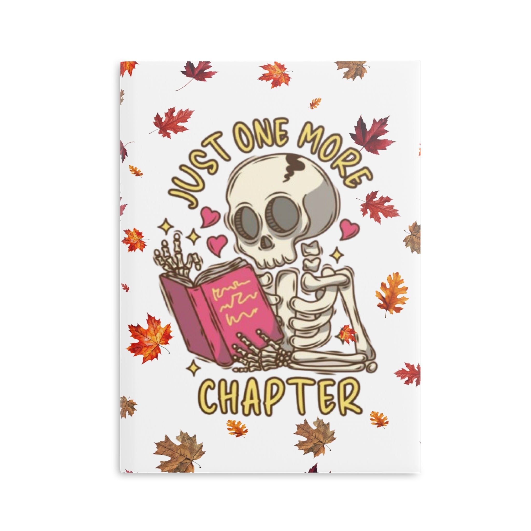 "Just One More Chapter" Puffy Cover Notebook – Fall & Halloween