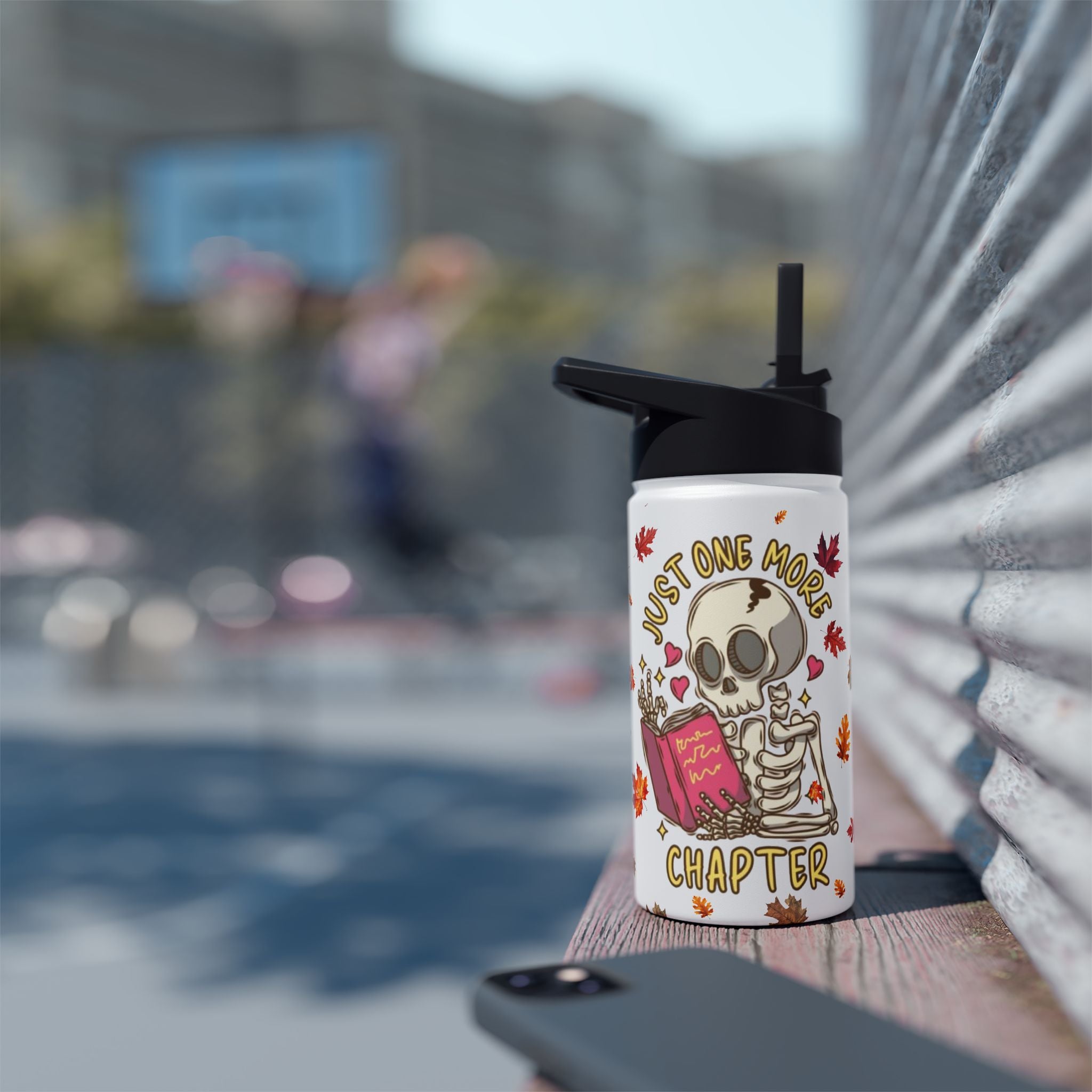 "Just One More Chapter" Stainless Steel Water Bottle – Standard Lid