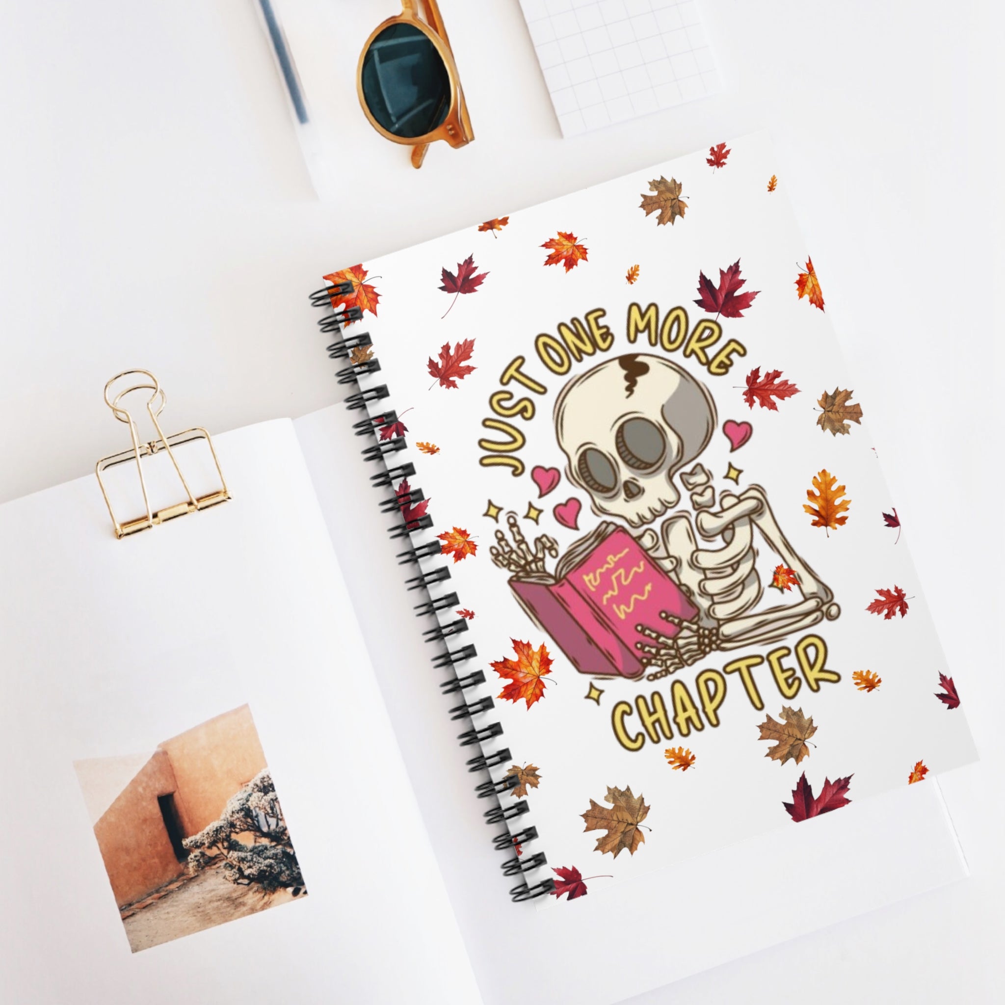 "Just One More Chapter" Spiral Diary – Cozy Fall Notebook