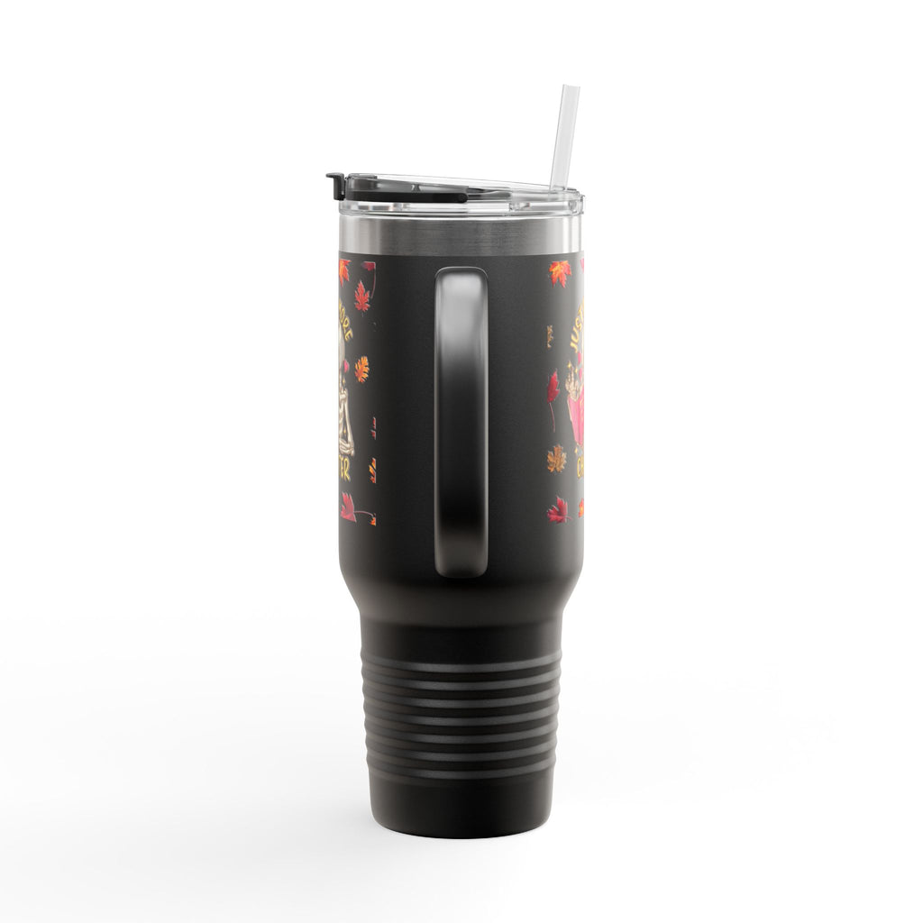 "Just One More Chapter" Skeleton Travel Mug – Autumn Leaves 40oz