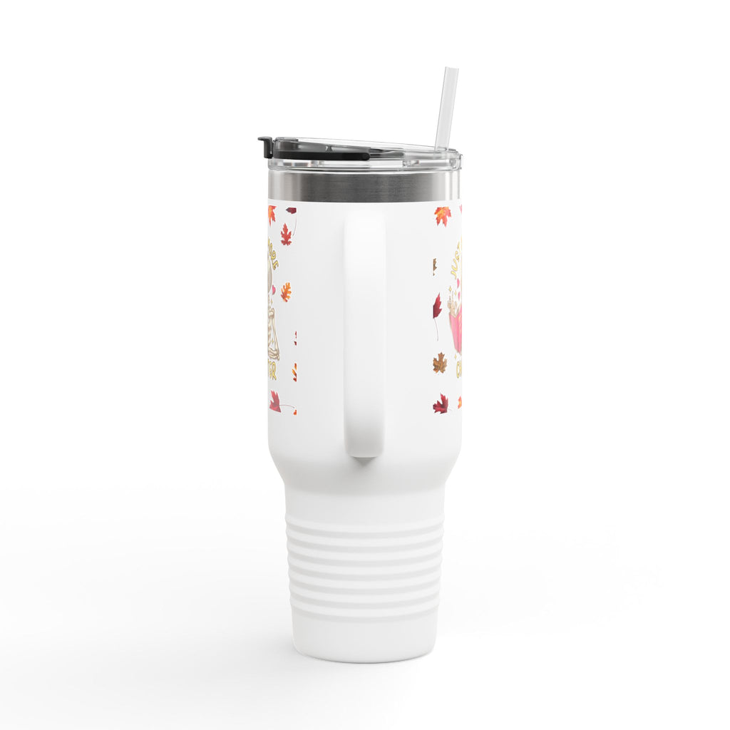 "Just One More Chapter" Skeleton Travel Mug – Autumn Leaves 40oz