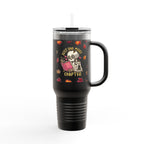 "Just One More Chapter" Skeleton Travel Mug – Autumn Leaves 40oz