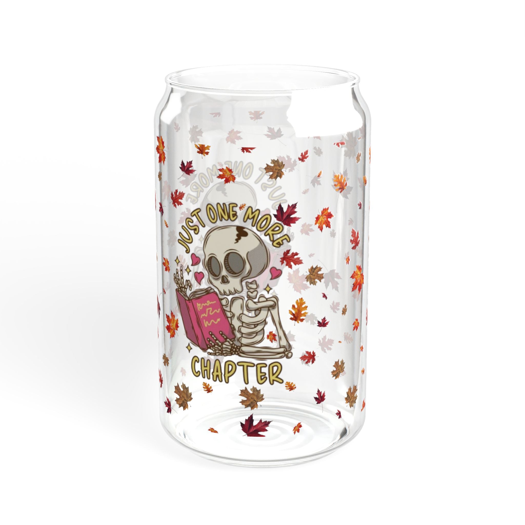 "Just One More Chapter" Sipper Glass – 16oz Autumn Drinkware