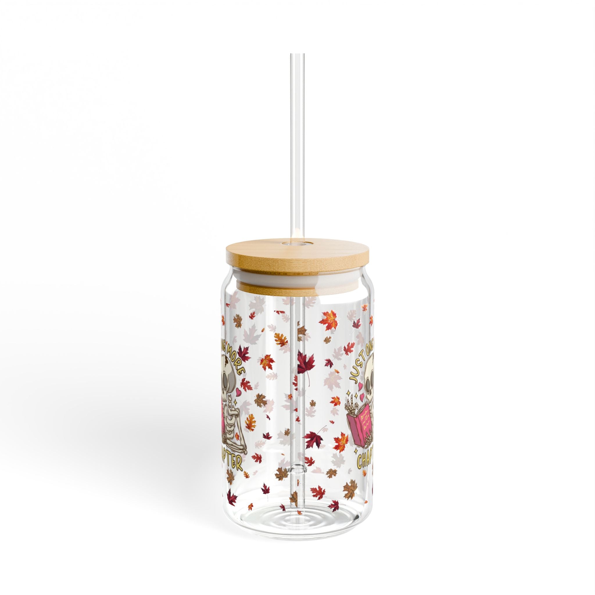 "Just One More Chapter" Sipper Glass – 16oz Autumn Drinkware