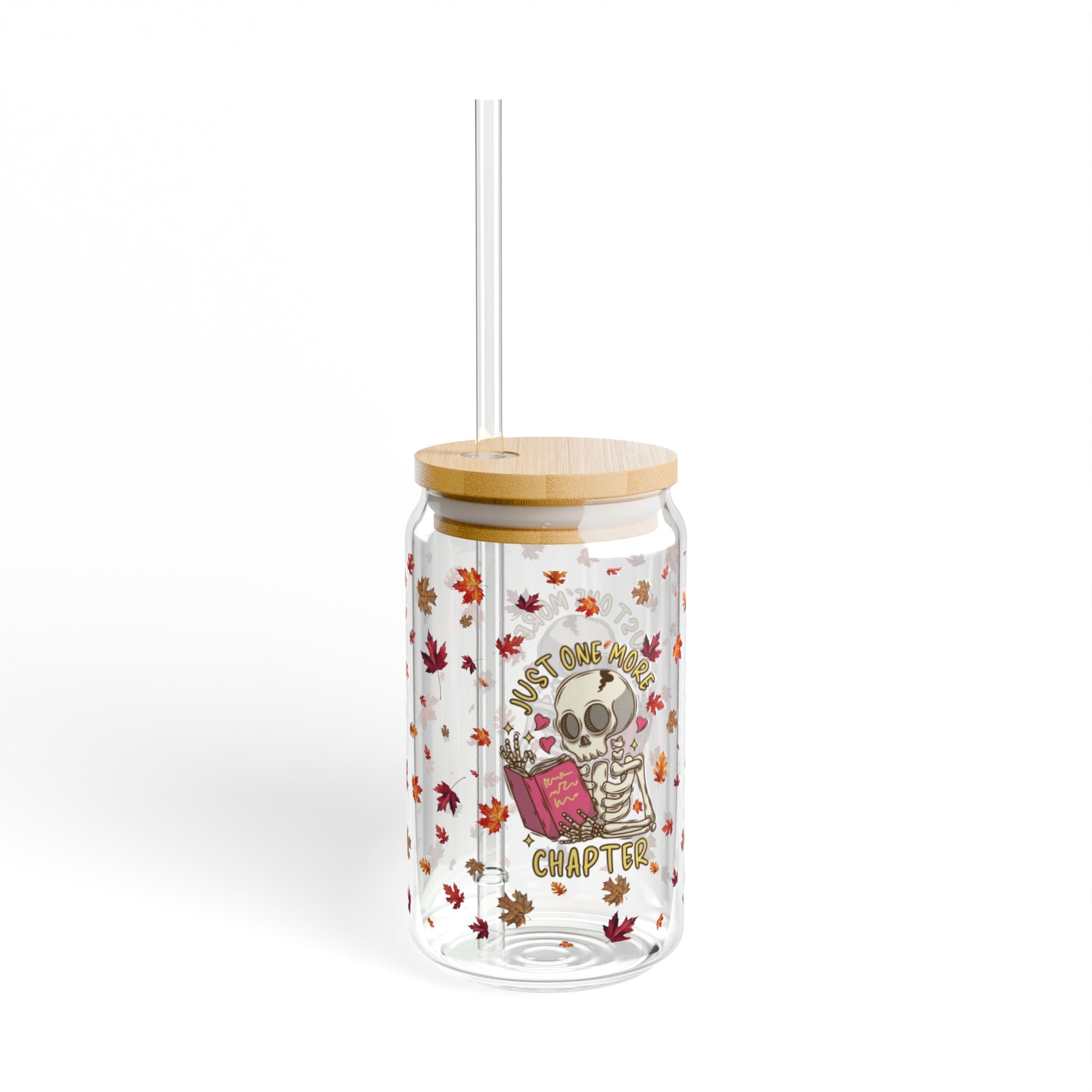 "Just One More Chapter" Sipper Glass – 16oz Autumn Drinkware